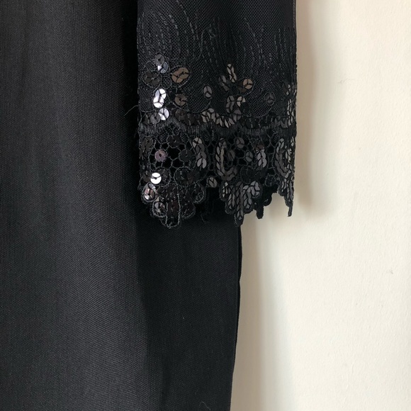 Black sequined long sleeve mini dress - Picture 5 of 10